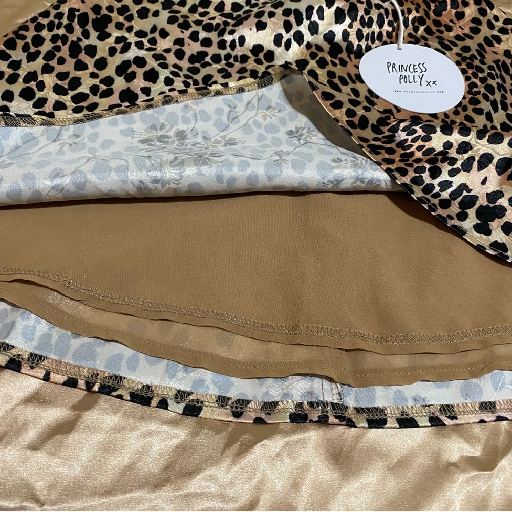 Princess Polly Leopard Print Mini Skirt in Black, Cream and Brown - Picture 8 of 11